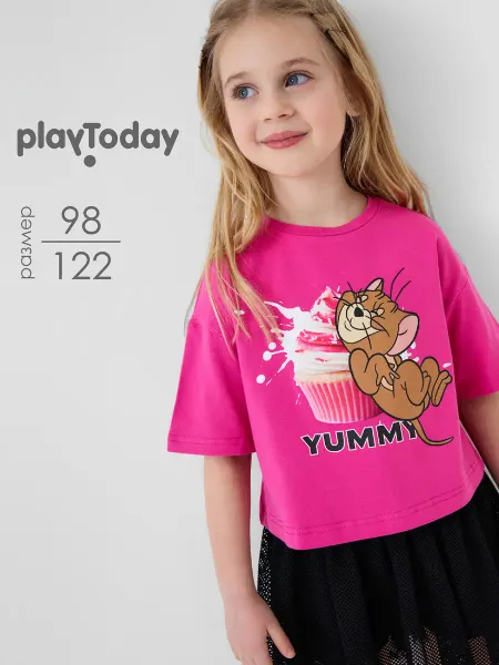 PlayToday Футболка детская оверсайз Том и Джерри