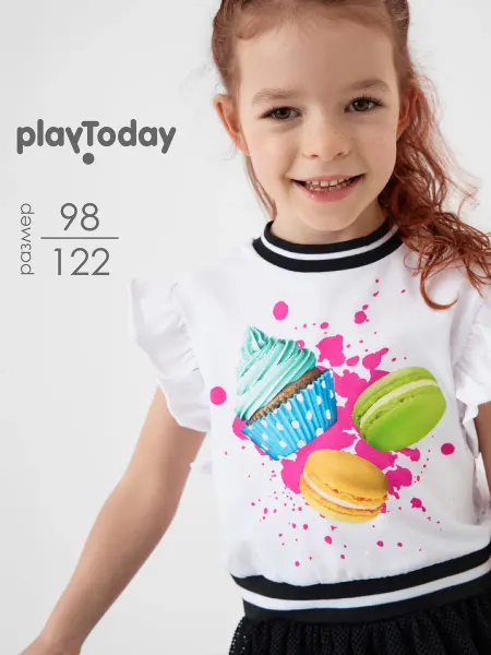 PlayToday Футболка детская хлопковая с рукавами-крылышками