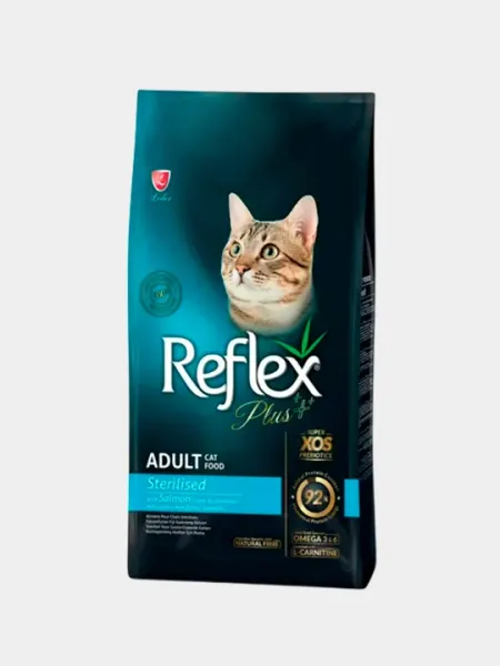 Reflex Plus сухой корм для стерилизованных кошек с лососем 8 КГ