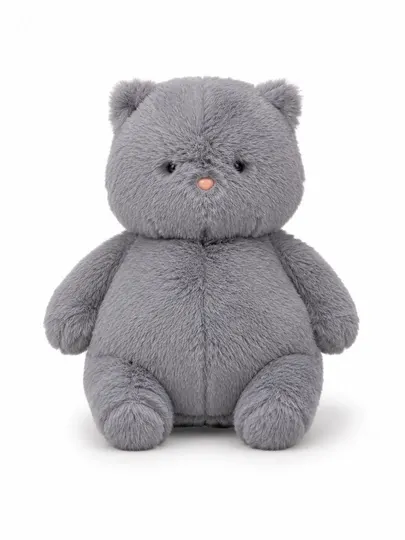 Мягкая игрушка котик, белый и серый plush котик, подарочная мягкая игрушка