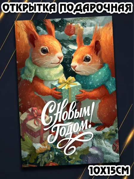Podarkez Сувенир с новогодней советской открыткой оригинальный