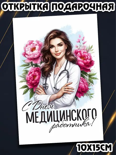 Podarkez Подарочная открытка медработнику женщине оригинальная
