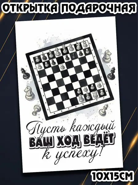 Podarkez Открытка тренеру шахматы милая