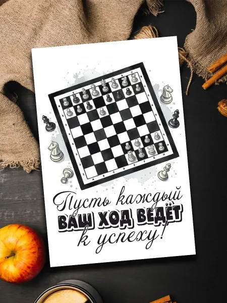 Podarkoz Открытка тренеру шахматы