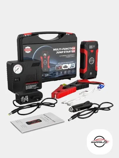 Пусковое зарядное устройство и POWERBANK с насосом для аккумулятора автомобиля