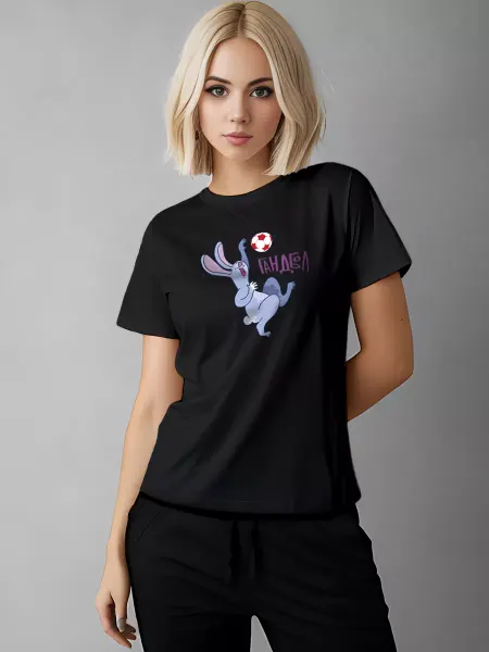 Printech Woman Футболка Спорт Гандбол Мяч Заяц Животные Мем