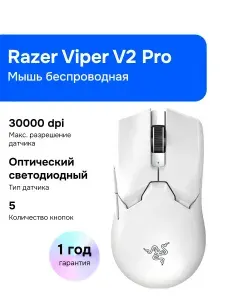 Razer Viper V2 Pro Беспроводная игровая мышь, белая