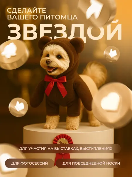 ProHome+ Костюм плюшевый для мелких и средних собак и кошек