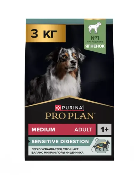 Purina Proplan для средних пород с ягненком 3 кг