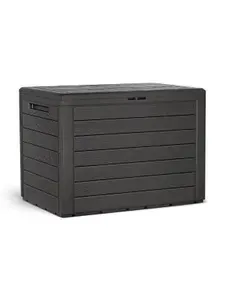 Ящик сундук садовый для хранения вещей Prosperplast Woodebox 190 л, темно-коричневый