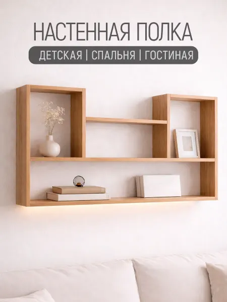 PROSTO&UYUTNO Полка настенная навесная для книг