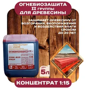 Антисептик для дерева PROTECTANT VIGOR Огнебиозащита 5л 6кг