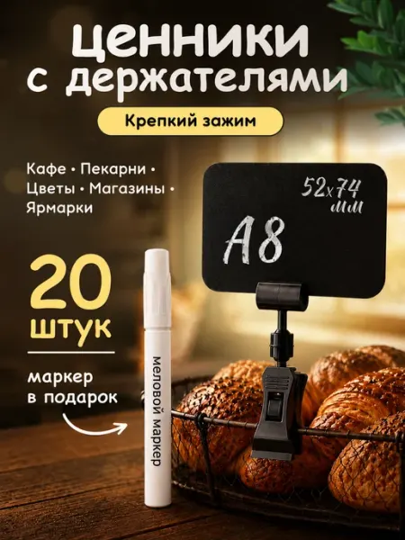PSMTorg Ценники меловые ценникодержатель и меловой маркер