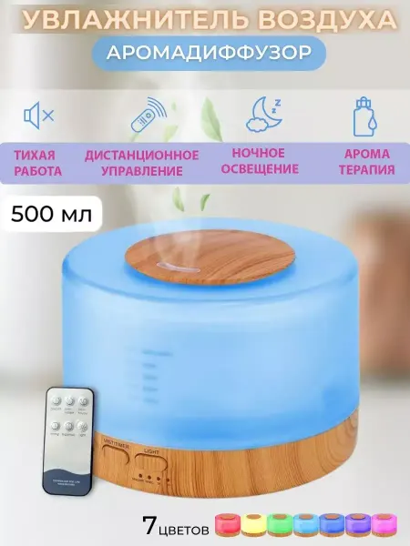 Pureton Ультразвуковой увлажнитель воздуха аромадиффузор 500мл