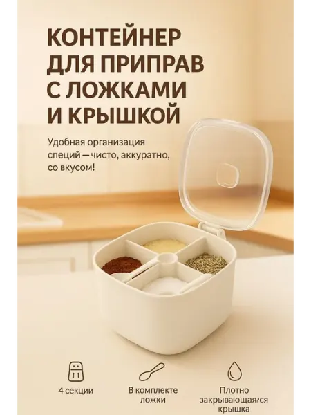 Radik94 Органайзер для специи и сыпучих продуктов с ложечками