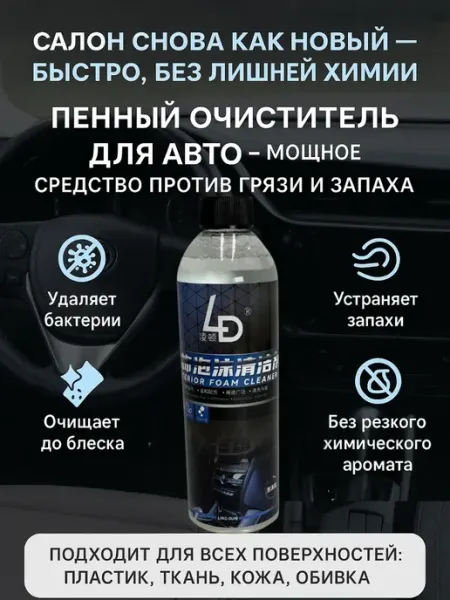 Ася Мир очиститель для автомобиля пенный, уход за салоном авто