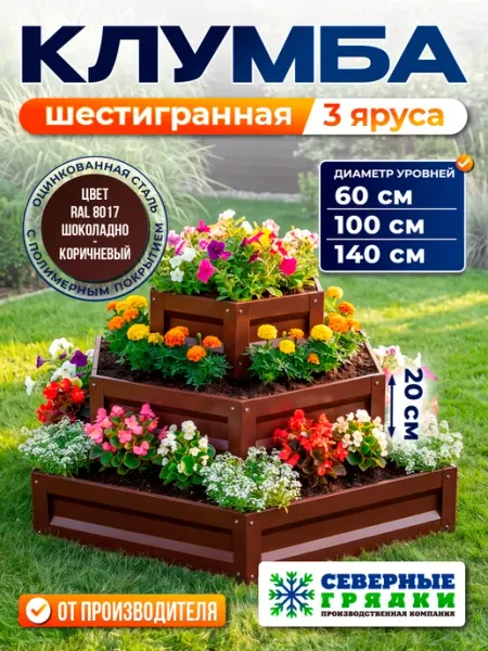 Север грядка Клумба садовая многоярусная оцинкованная для дачи RAL-8017