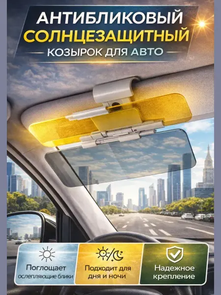 Жаконда Антибликовый солнцезащитный козырек от ослепления для авто