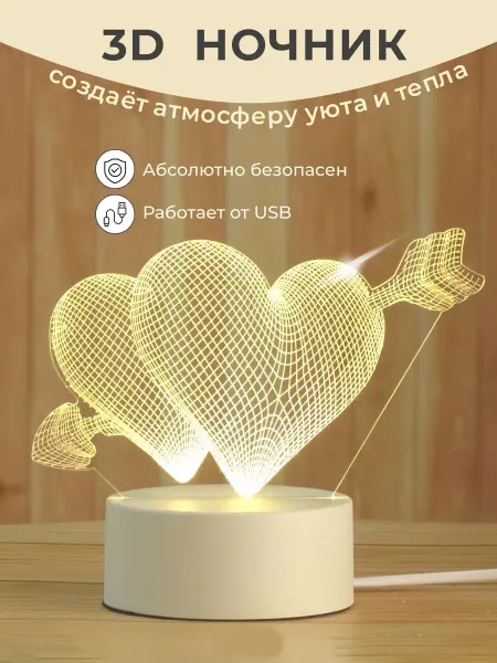 Reblaze Ночник детский в розетку USB светильник настольный