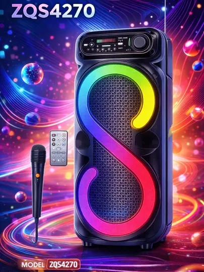 ZQS Большая th, караоке, с RGB подсветкой, с микрофоном и пультом