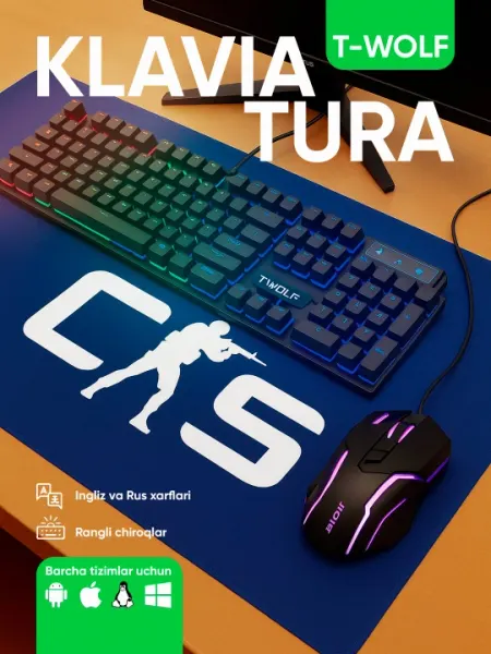 Игровая клавиатура с RGB-подсветкой — T-WOLF TF200 и TF270 для геймеров