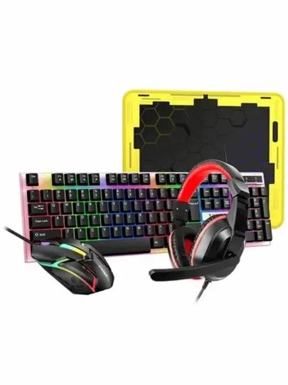 Игровая клавиатура и мышь T-wolf TF240 с RGB-подсветкой