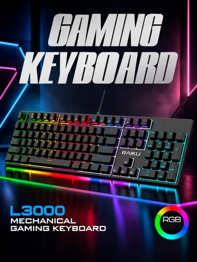 Игровая клавиатура, TF-610, с RGB-подсветкой, для игр и офиса