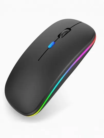 Беспроводная компьютерная мышь с RGB-подсветкой, бесшумная, зарядка через Type-C