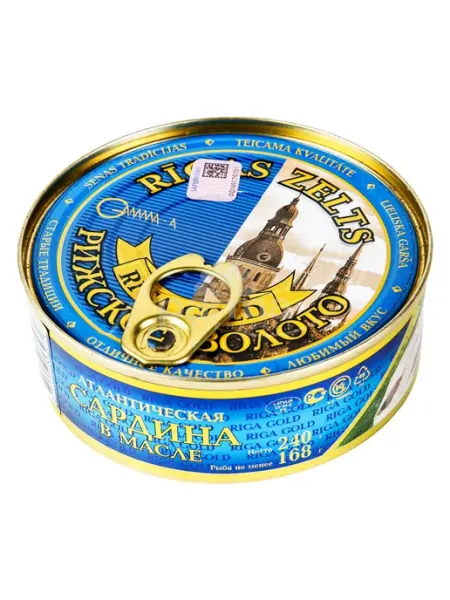 Riga Gold Сардина атлантическая в масле 240 гр с ключом