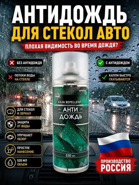 Rina4 Антидождь для автомобиля. Спрей. 530мл