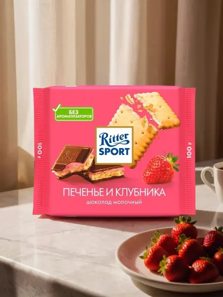 Ritter sport Риттер спорт печенье и клубника