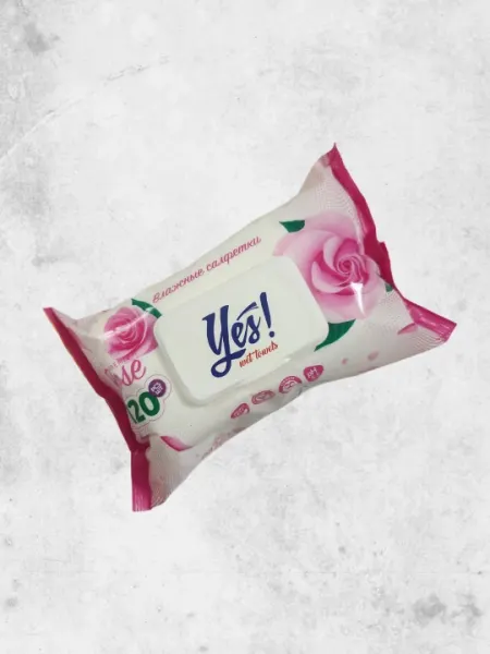 Влажные салфетки Yes Pink Rose, 120 шт
