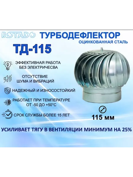 ROTADO Турбодефлектор ТД-115, оцинкованный