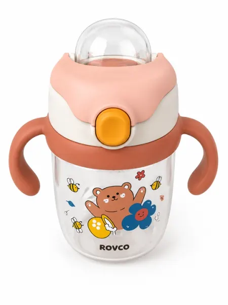 Поильник детский с трубочкой и ручками непроливайка Roveco, бутылочка для воды