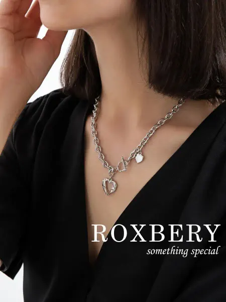 ROXBERY Цепочка женская колье с кулоном на шею цепь тоггл замочек ме…