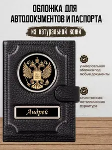 Обложка для автодокументов и паспорта мужская Андрей / Бумажник водителя