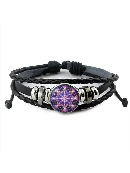 Runes&Gems Кожаный браслет Космическая абстракция