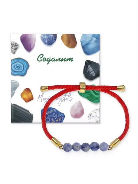 Runes&Gems Браслет с Содалитом на красном шнуре
