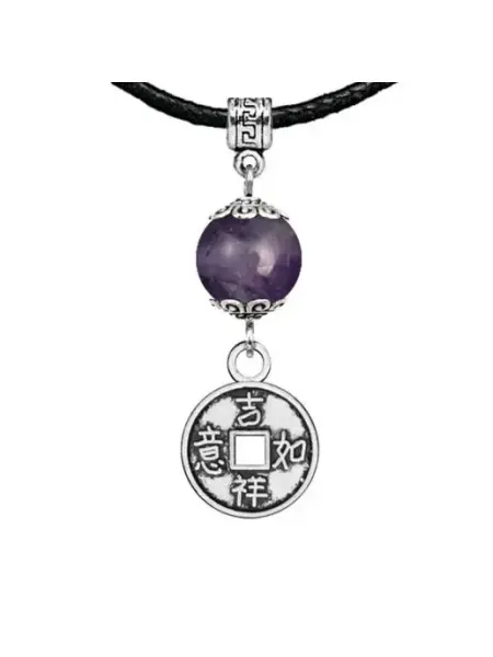 Runes&Gems Амулет Монетка (богатство), аметист