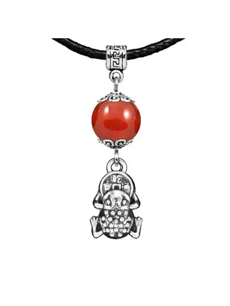 Runes&Gems Амулет Лягушка с монетой (богатство), сердолик