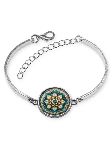 Runes&Gems Браслет металлический Винтажный цветок жизни