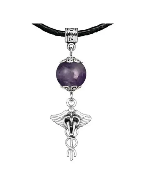 Runes&Gems Амулет Кадуцей (здоровье, бизнес, гармония), аметист