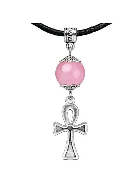 Runes&Gems Амулет Анкх (здоровье, счастье, долголетие), розовый кварц