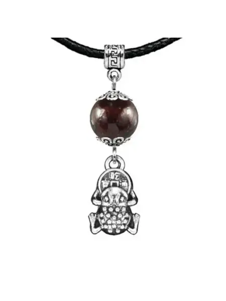 Runes&Gems Амулет Лягушка с монетой (богатство), гранат