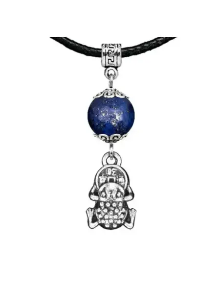 Runes&Gems Амулет Лягушка с монетой (богатство), лазурит