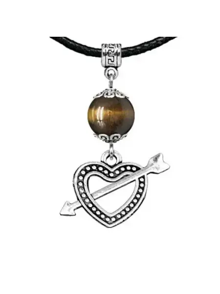 Runes&Gems Амулет Сердце со стрелой (любовь), тигровый глаз
