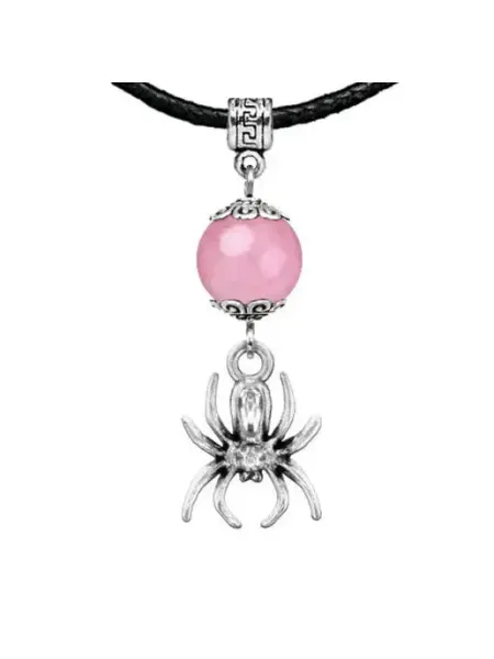 Runes&Gems Амулет Паук (защита, трудолюбие, достаток), розовый кварц