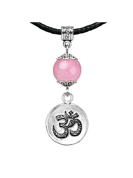 Runes&Gems Амулет Ом (защита и духовное развитие), розовый кварц