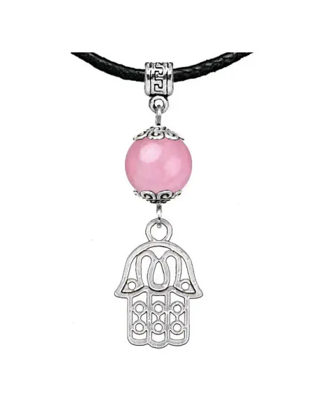 Runes&Gems Амулет Хамса (от сглаза и зла), розовый кварц