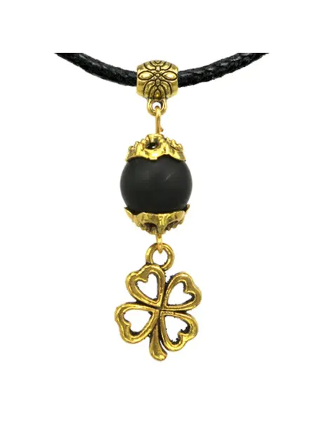 Runes&Gems Амулет На удачу (клевер) с синтетическим камнем шунгит